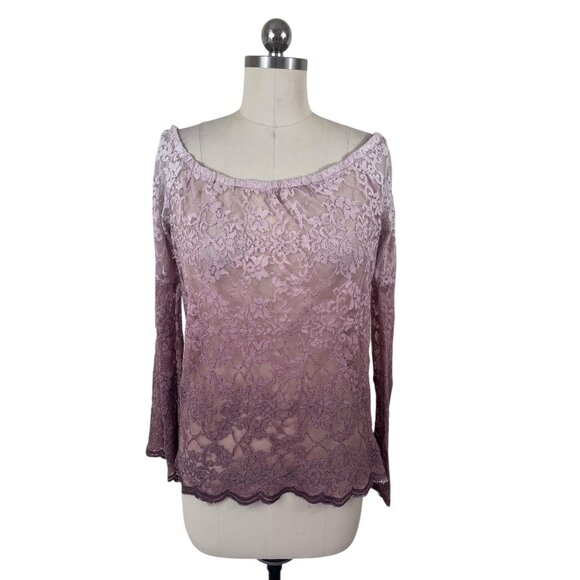 Charlotte Russe Y2K Crochet Lace Tunic Top Womens Large Pink Cottage Fairy Boho - Picture 1 of 10